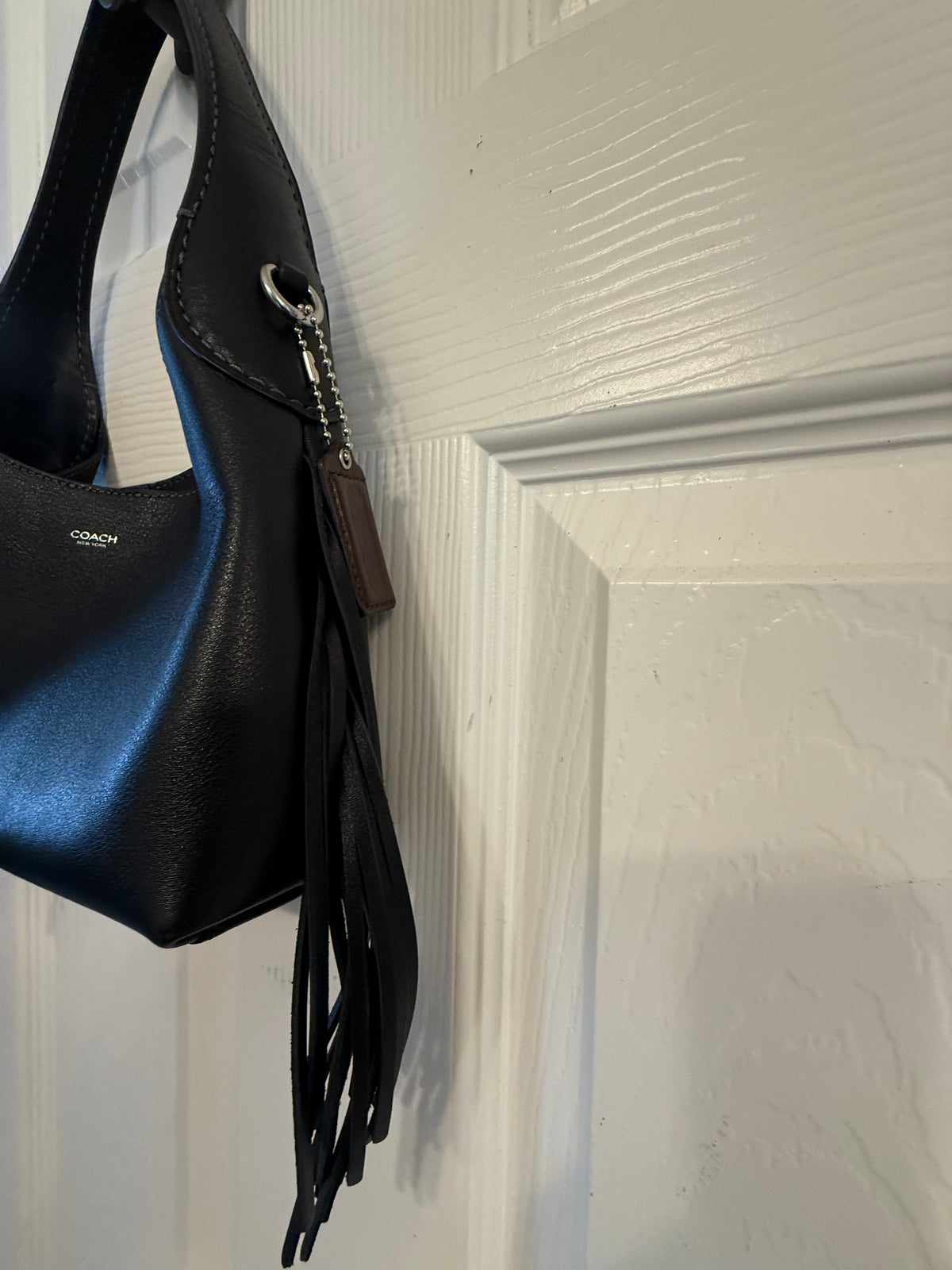 Pre-Loved Coach Brooklyn Shoulder Bag 23 With Fringe – Black Leather, Modified