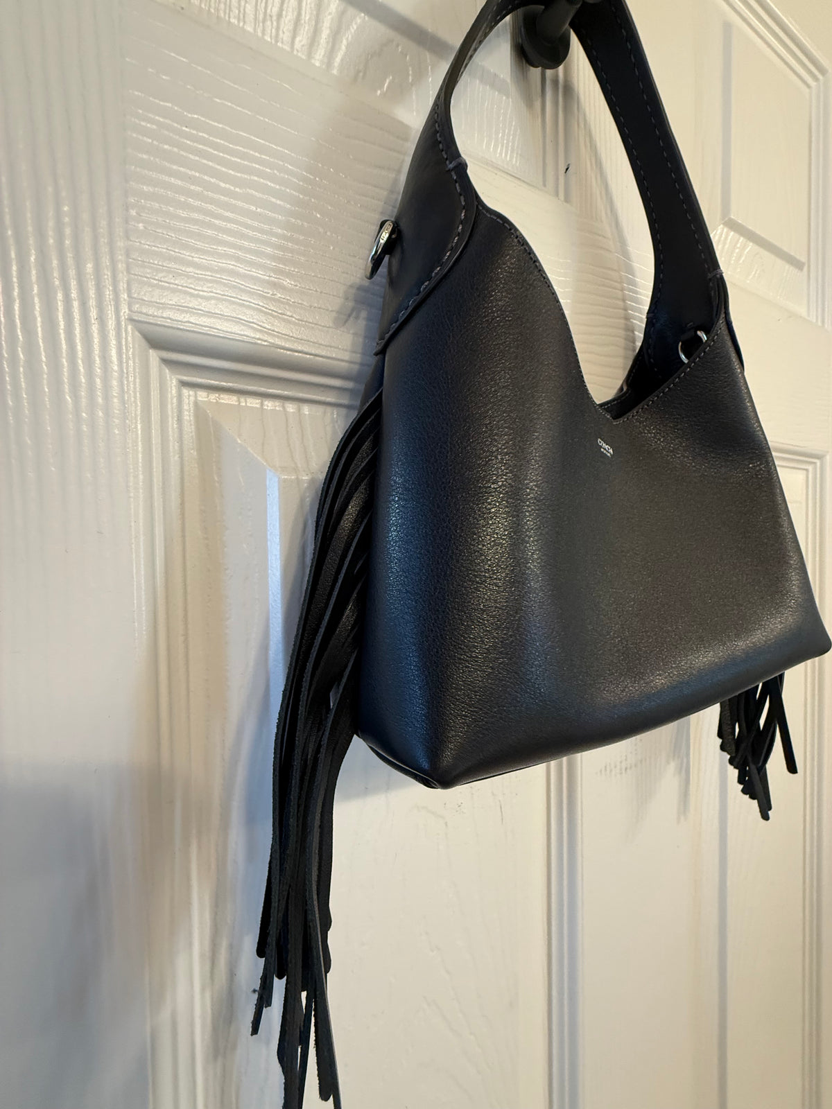 Pre-Loved Coach Brooklyn Shoulder Bag 23 With Fringe – Black Leather, Modified