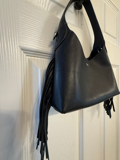 Pre-Loved Coach Brooklyn Shoulder Bag 23 With Fringe – Black Leather, Modified