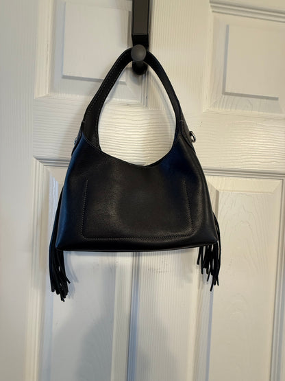 Pre-Loved Coach Brooklyn Shoulder Bag 23 With Fringe – Black Leather, Modified