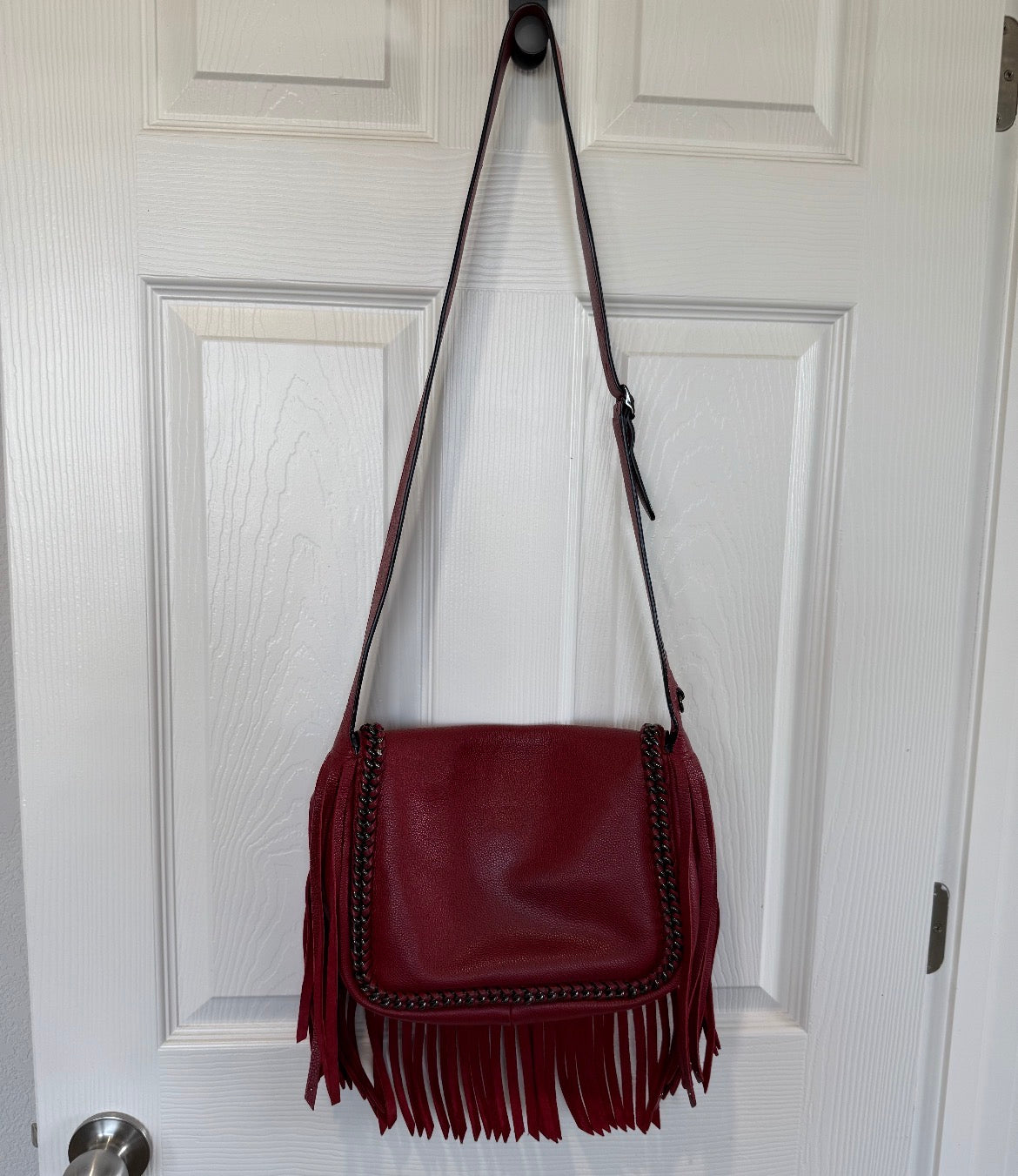 Ships 10.13.26 Pre-Loved Coach Red Dakotah Fringe Bag No Hangtag
