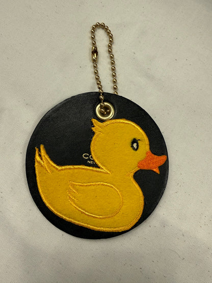 Repurposed Piece of a Coach Coaster Holder with a Rubber Ducky Patch Bag Charm