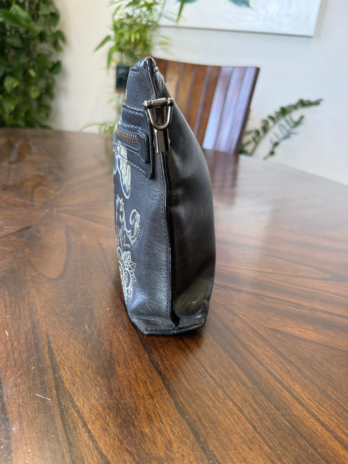 Ships 10.13.26 Pre-Loved Chelsea Champlain x Coach Collaboration Skull Moth Tattoo Pouch