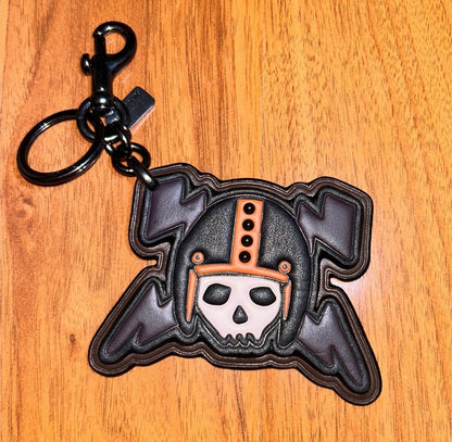 Coach Pre-loved Bag Charm Motorcycle Helmet Skull Lightning Bolt
