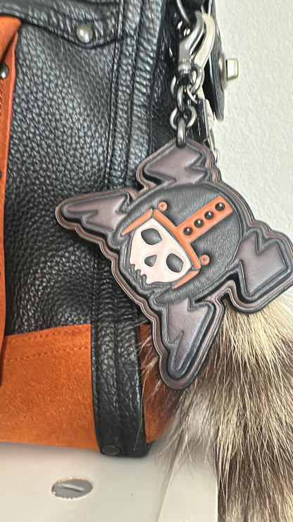 Coach Pre-loved Bag Charm Motorcycle Helmet Skull Lightning Bolt