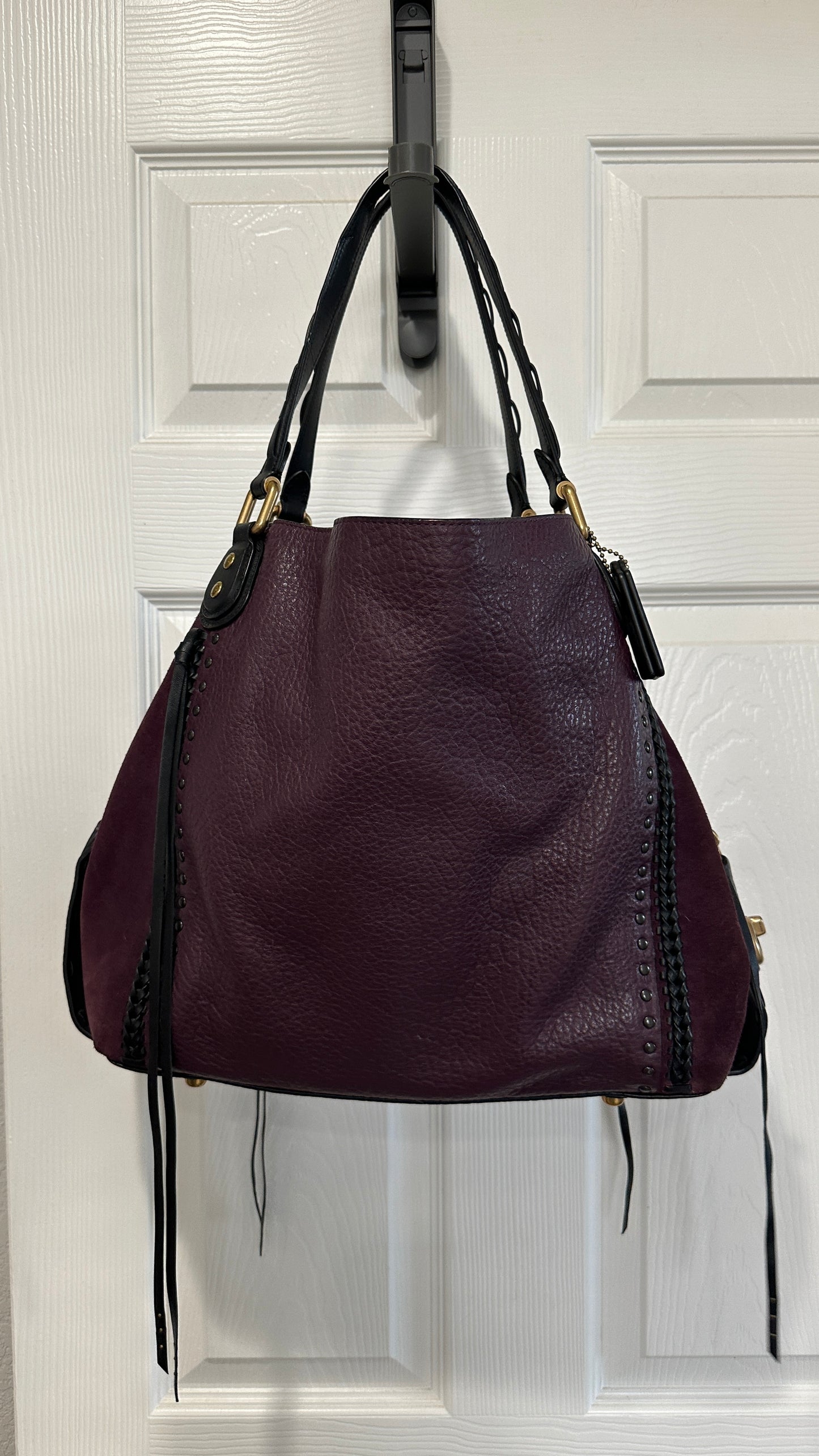 Coach Plum Edie 42 with Rivets- Pre-Loved