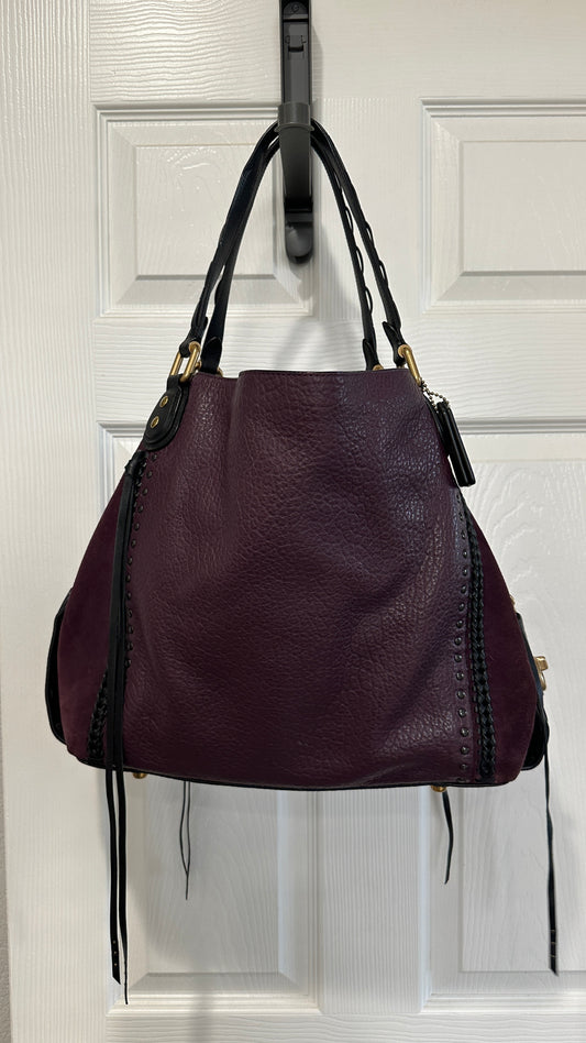 Coach Plum Edie 42 with Rivets- Pre-Loved