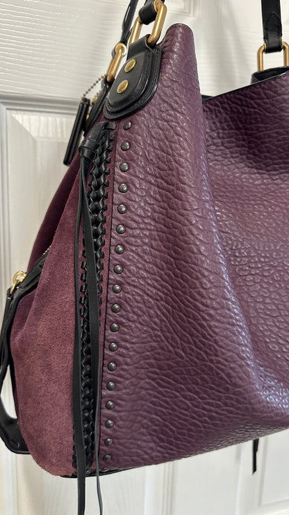 Coach Plum Edie 42 with Rivets- Pre-Loved