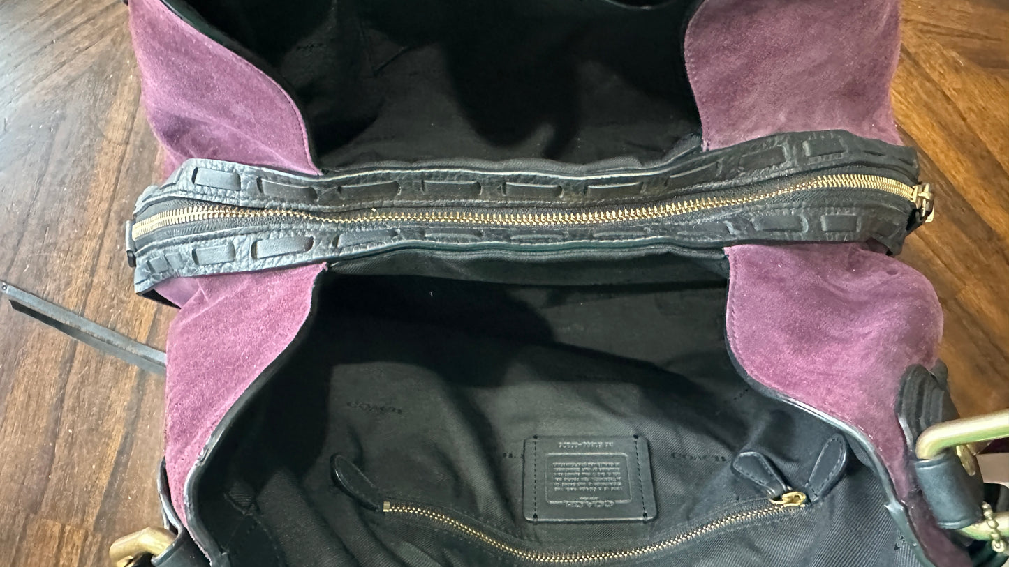 Coach Plum Edie 42 with Rivets- Pre-Loved
