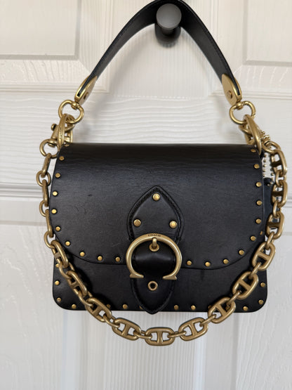 Coach Beat Shoulder Bag 18 with Rivets – Black Glovetanned Leather | Style 4600