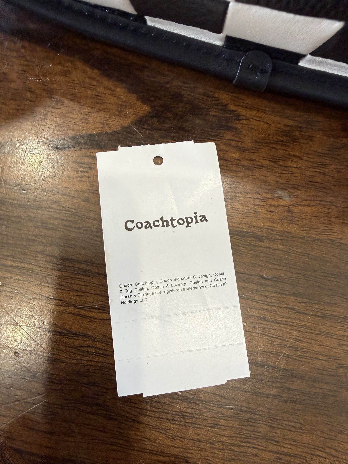 Coachtopia Checkerboard Ergo Bag – Black & White with Skull & Roses Twilly + upcrafted KMM Skull Charm