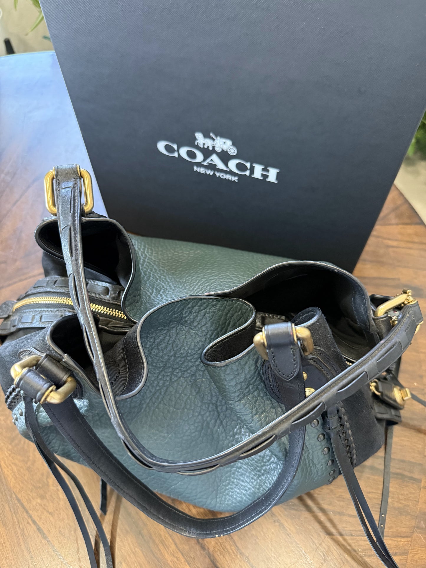 Coach Amazon Green Edie 42 with Rivets- Pre-Loved