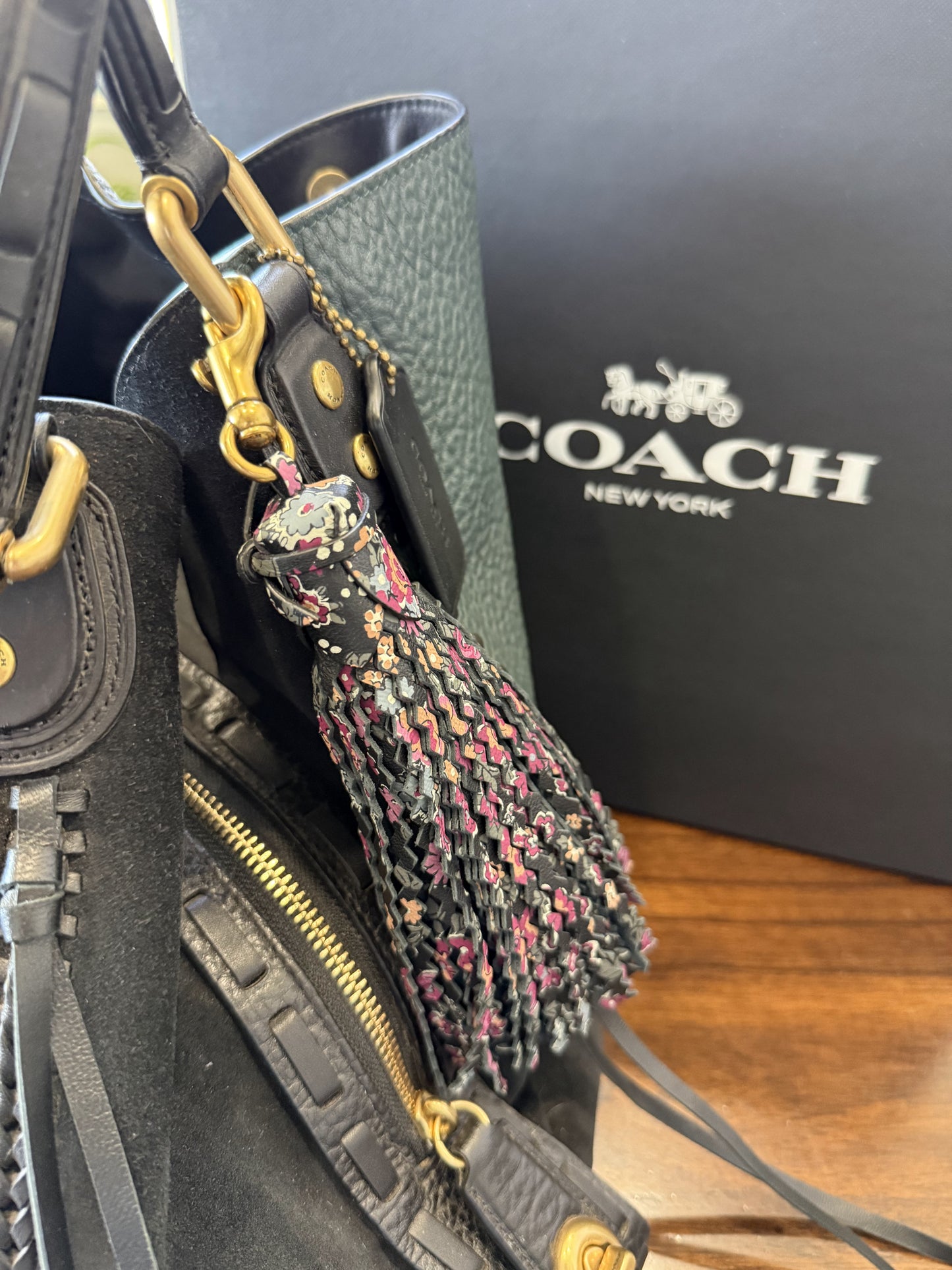 Coach Amazon Green Edie 42 with Rivets- Pre-Loved