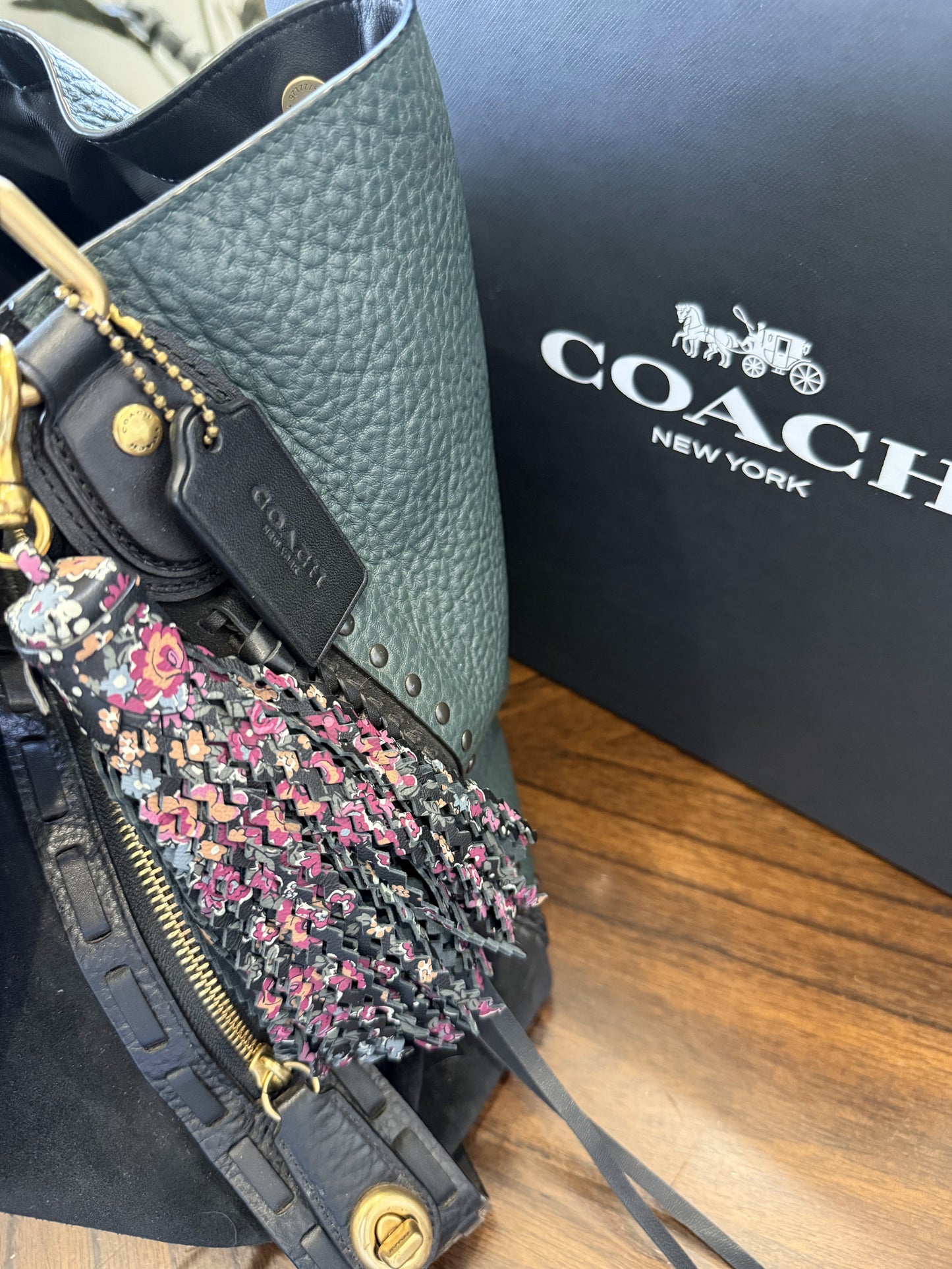Coach Amazon Green Edie 42 with Rivets- Pre-Loved