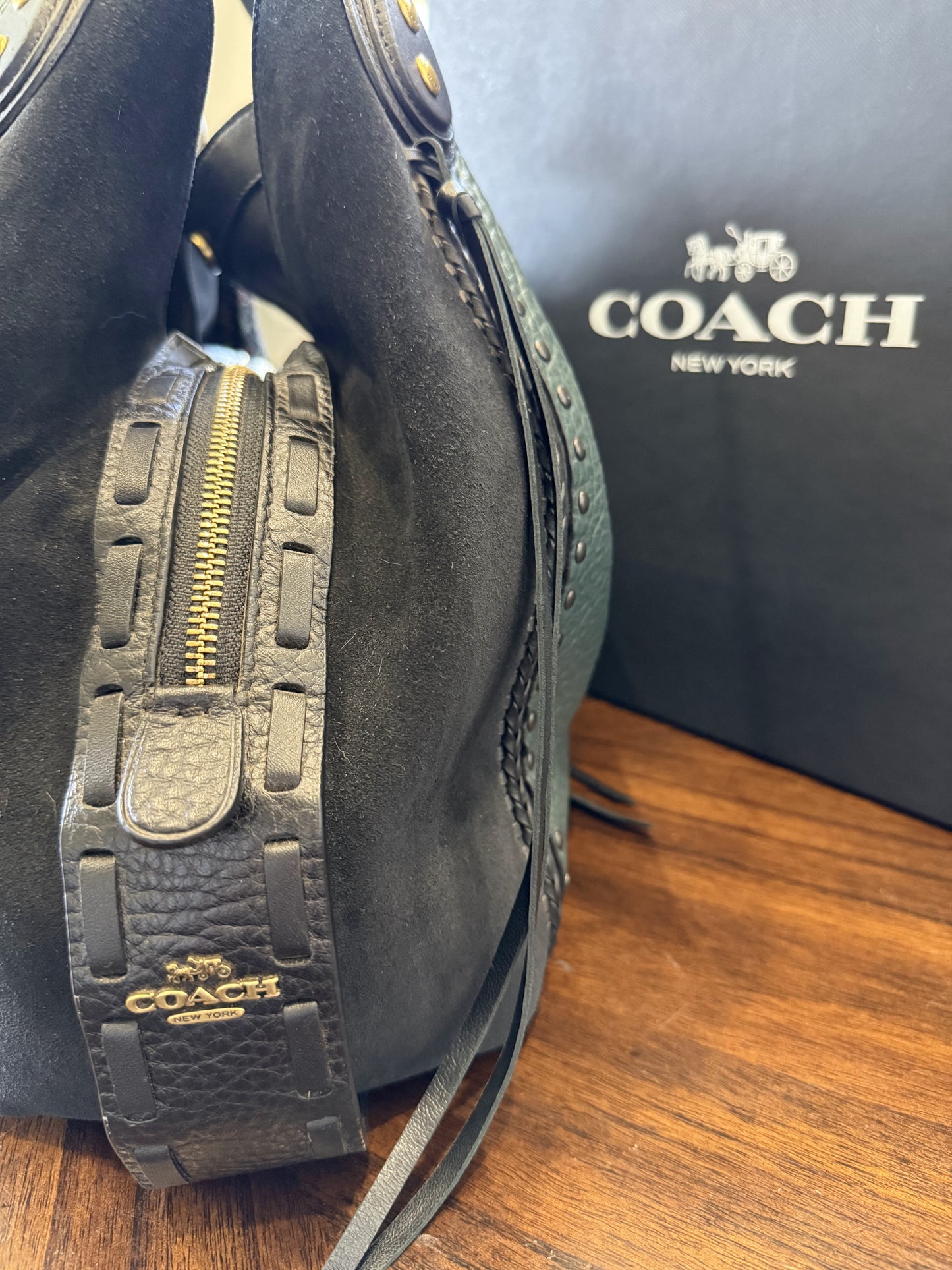 Coach Amazon Green Edie 42 with Rivets- Pre-Loved