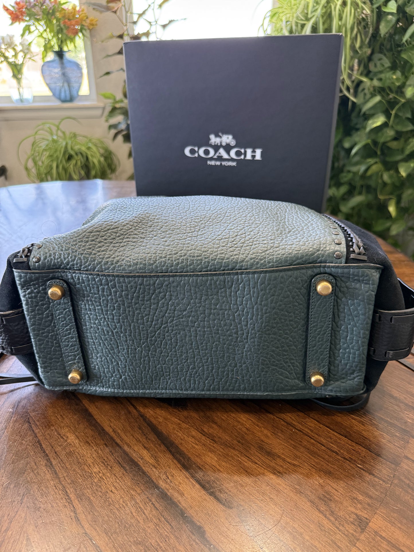 Coach Amazon Green Edie 42 with Rivets- Pre-Loved