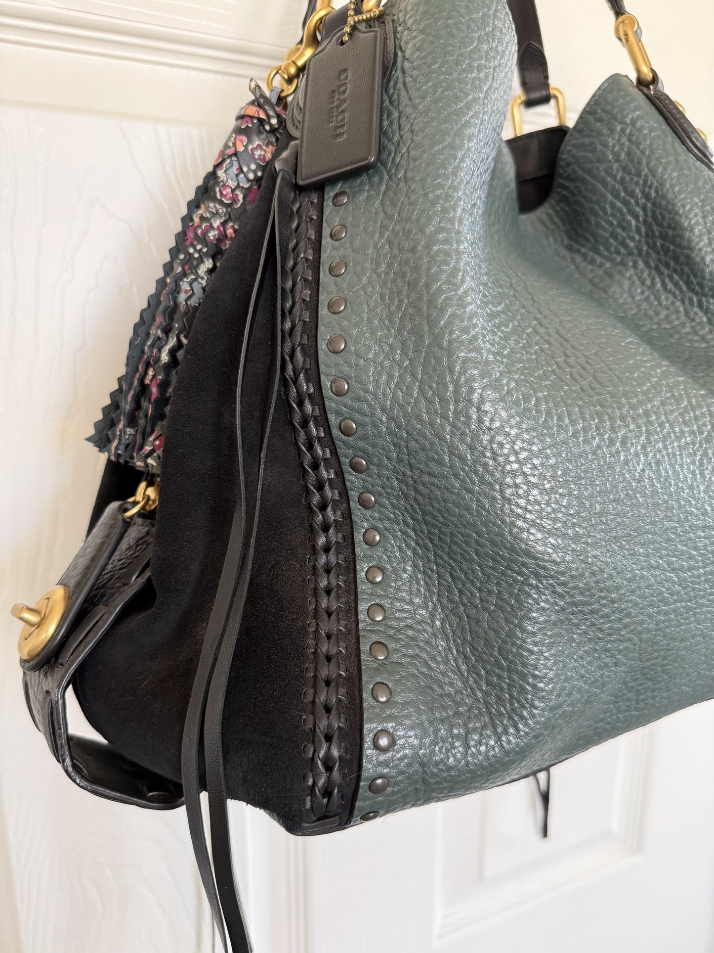 Coach Amazon Green Edie 42 with Rivets- Pre-Loved