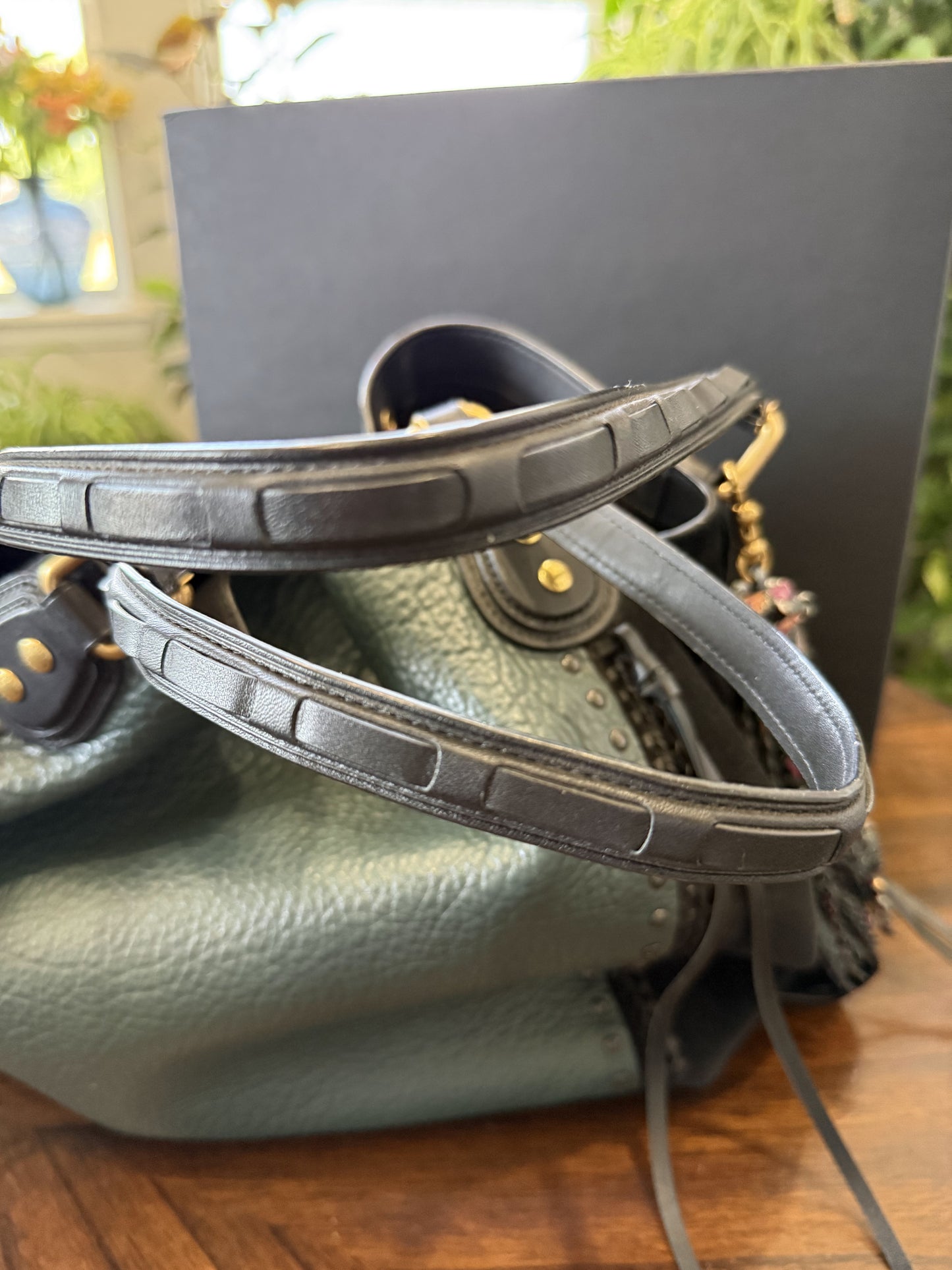 Coach Amazon Green Edie 42 with Rivets- Pre-Loved