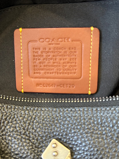 One-of-a-Kind Upcrafted Coach Andre 30 – Black Pebbled Leather with 2016-era Coach Moto Pins, Runway Envelope Charm, & Coach C-Link Charm