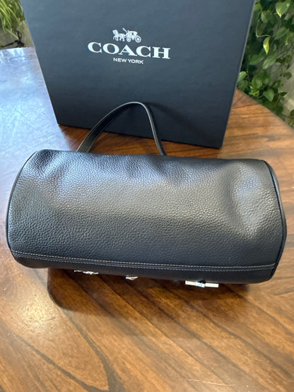 One-of-a-Kind Upcrafted Coach Andre 30 – Black Pebbled Leather with 2016-era Coach Moto Pins, Runway Envelope Charm, & Coach C-Link Charm