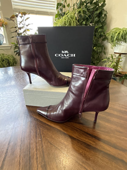 Coach Sonya Leather Ankle Boots – Made in Italy – Size 9B Pre-Loved