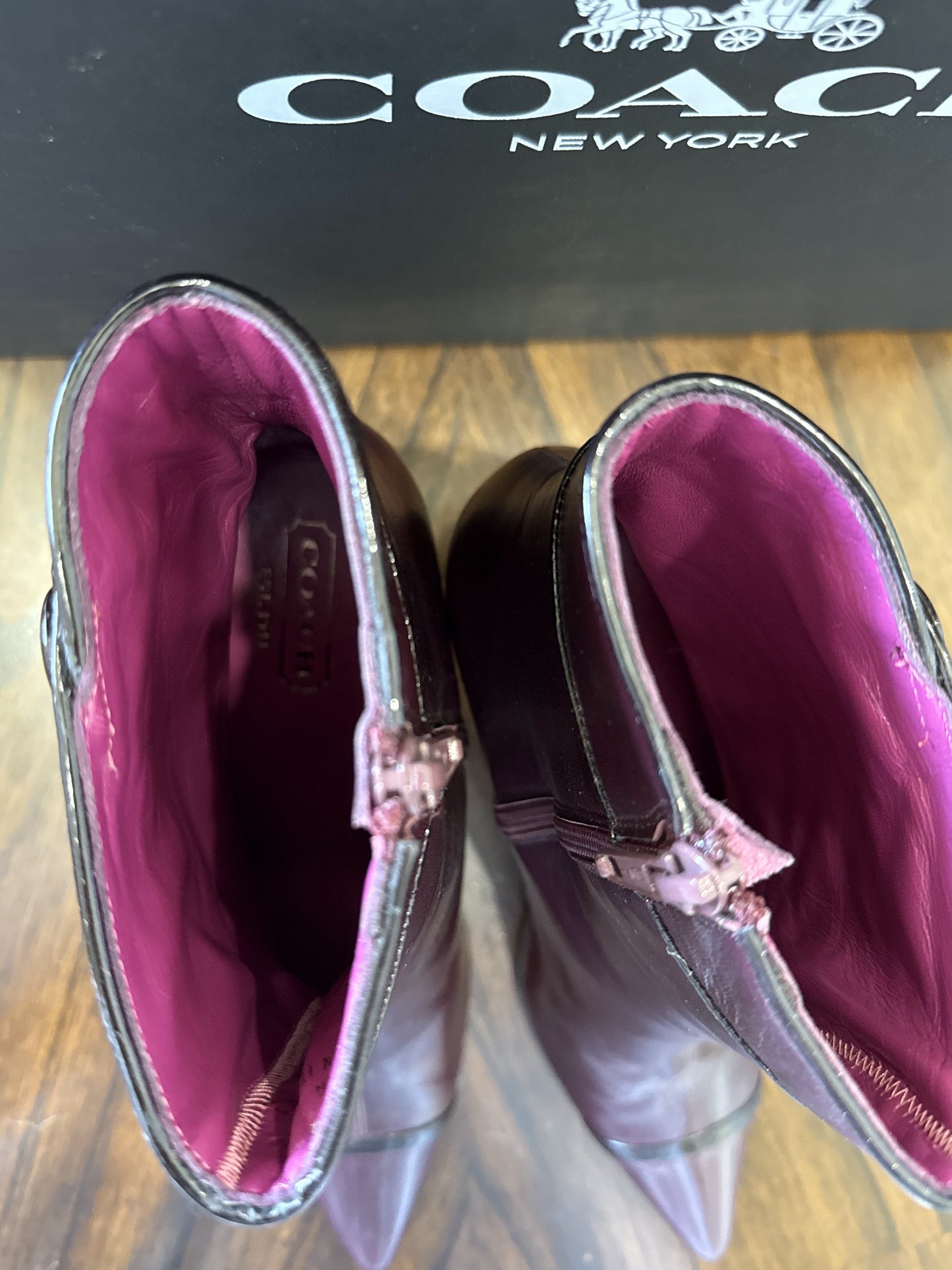 Coach Sonya Leather Ankle Boots – Made in Italy – Size 9B Pre-Loved