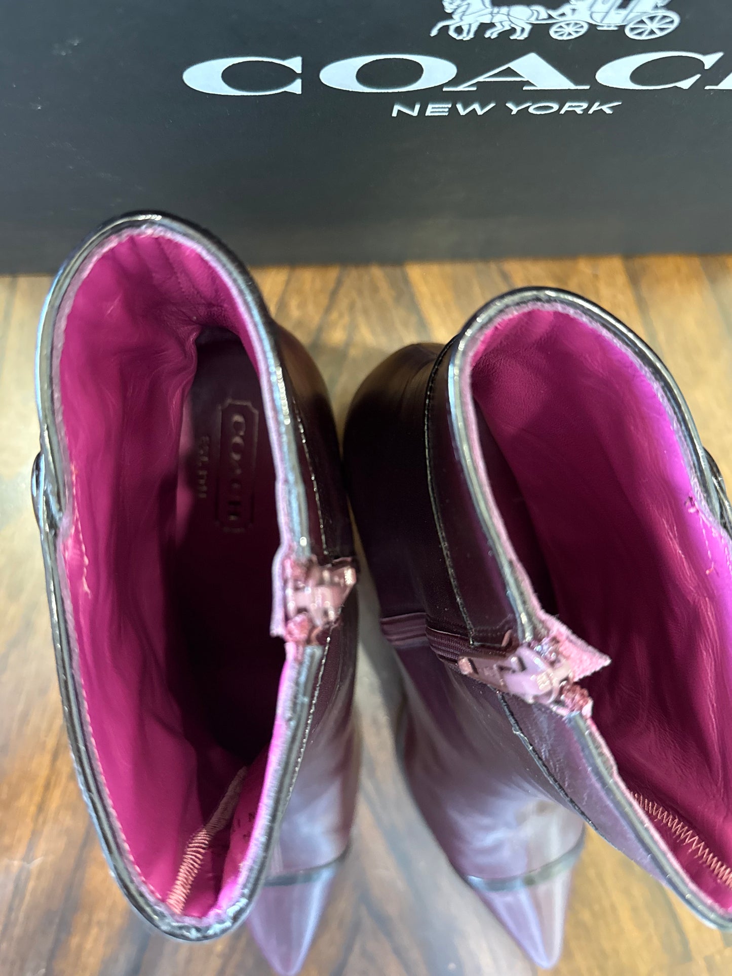 Coach Sonya Leather Ankle Boots – Made in Italy – Size 9B Pre-Loved