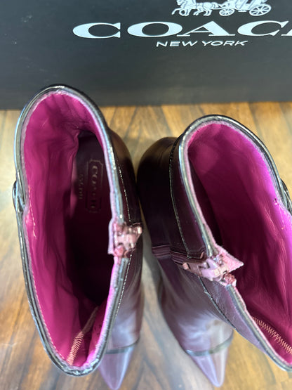 Coach Sonya Leather Ankle Boots – Made in Italy – Size 9B Pre-Loved