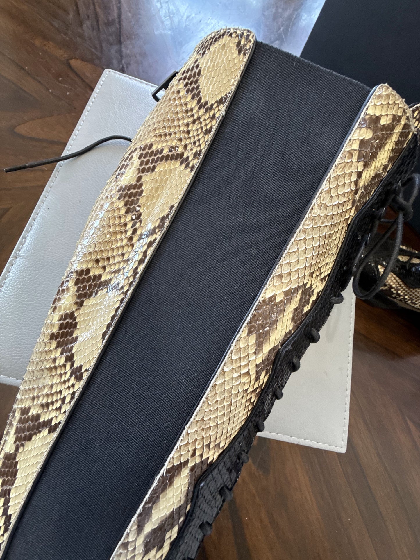 Pre-Loved Coach Snakeskin Patchwork Leather Western Boots – Size 6