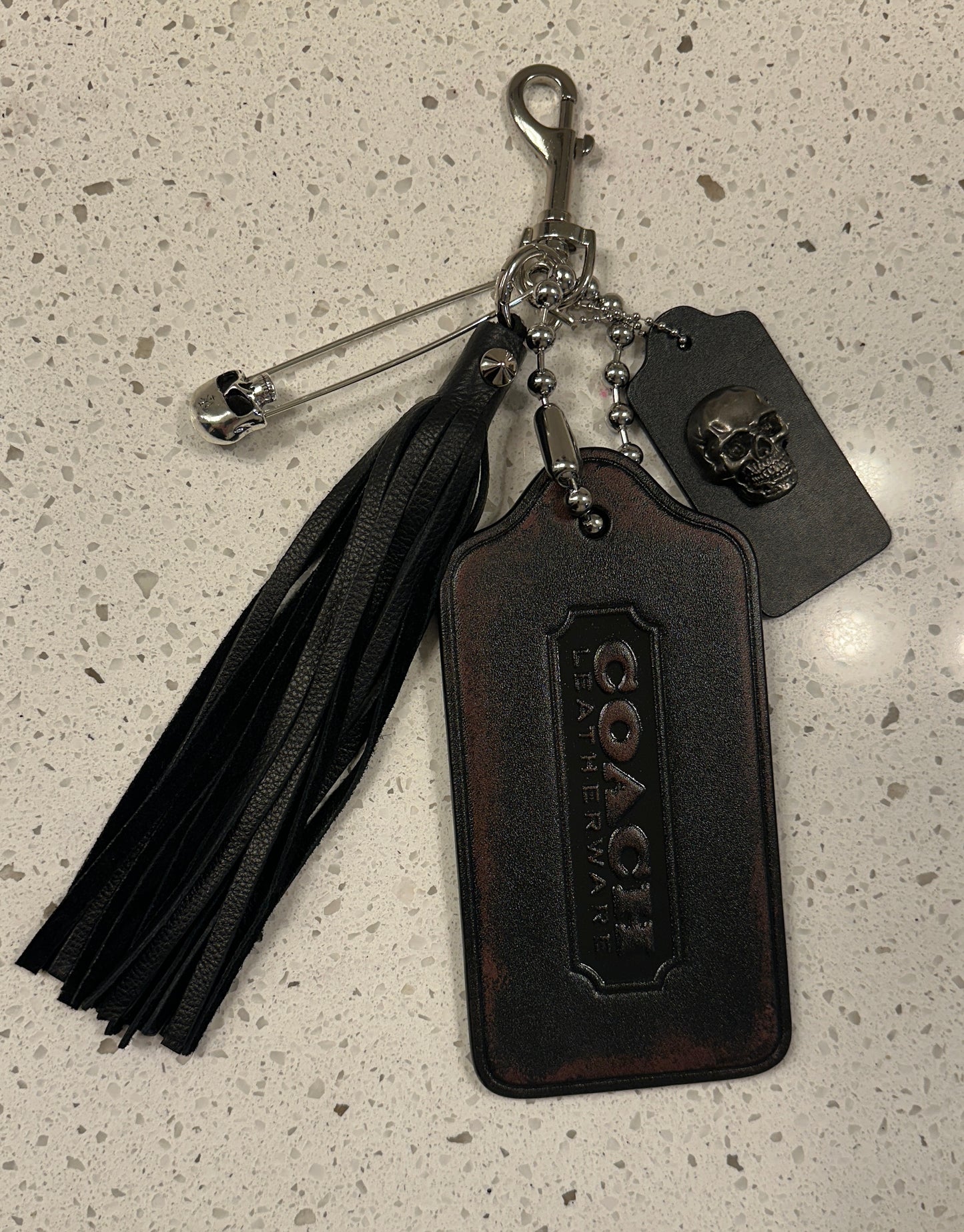 Upcrafted Coach XL Hangtag Bag Charm Cluster with Skull Theme