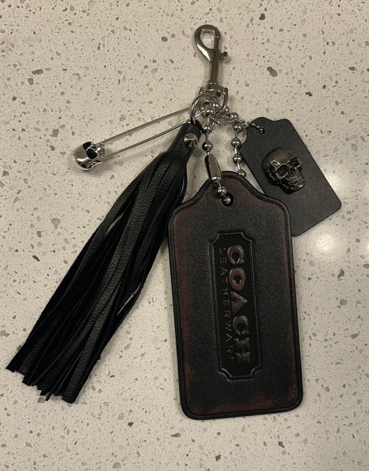 Upcrafted Coach XL Hangtag Bag Charm Cluster with Skull Theme