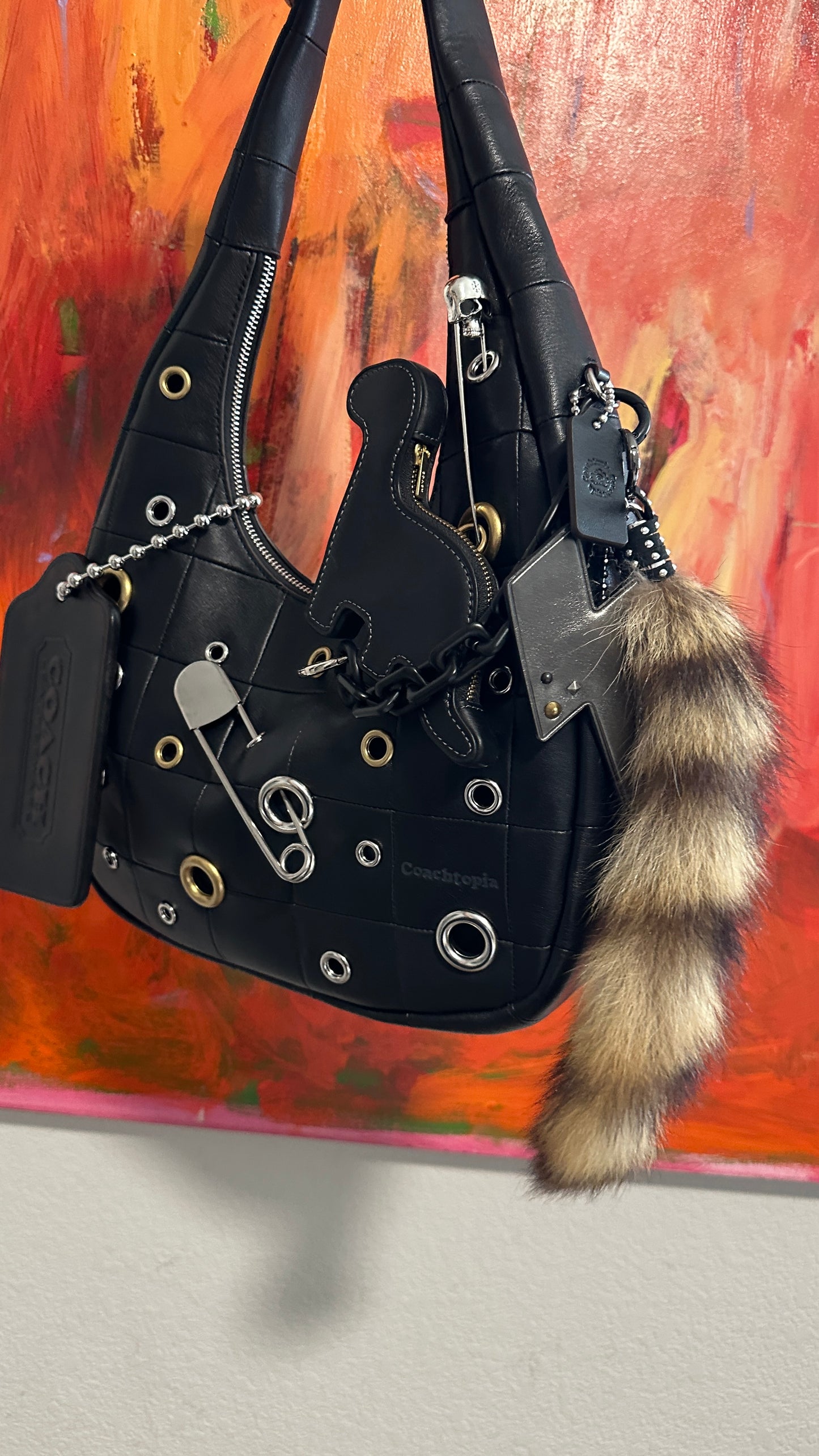 Faux Fur Soft Raccoon Tail Charm Key Chain