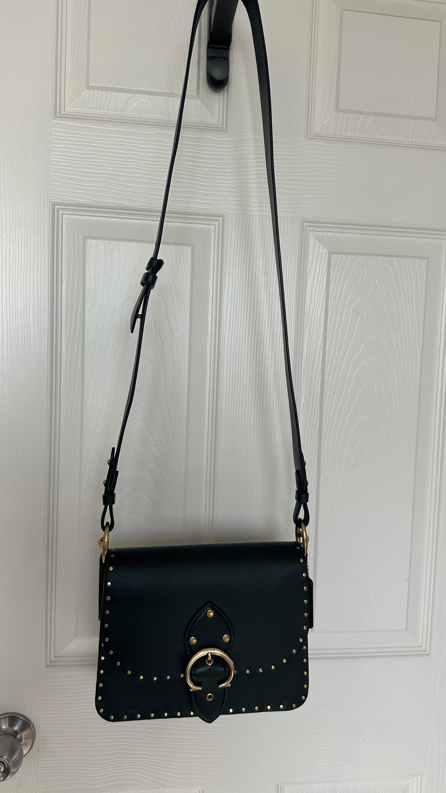 Coach Beat Saddle Bag – Amazon Green Leather with Brass Rivets