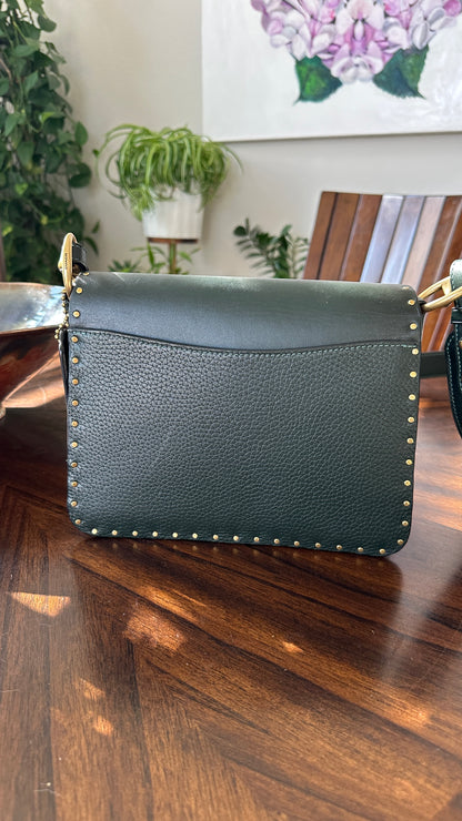 Coach Beat Saddle Bag – Amazon Green Leather with Brass Rivets