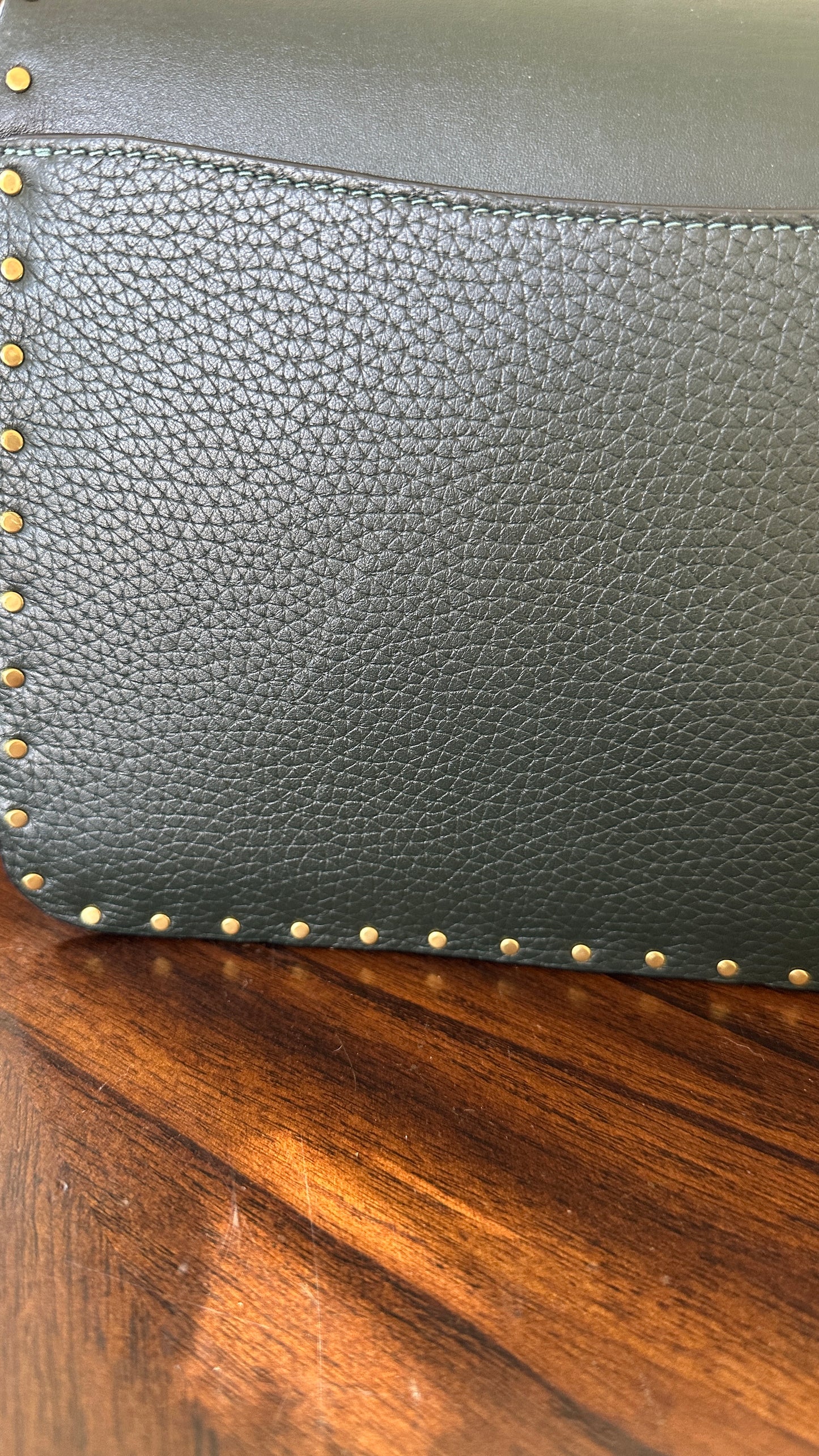 Coach Beat Saddle Bag – Amazon Green Leather with Brass Rivets