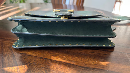 Coach Beat Saddle Bag – Amazon Green Leather with Brass Rivets