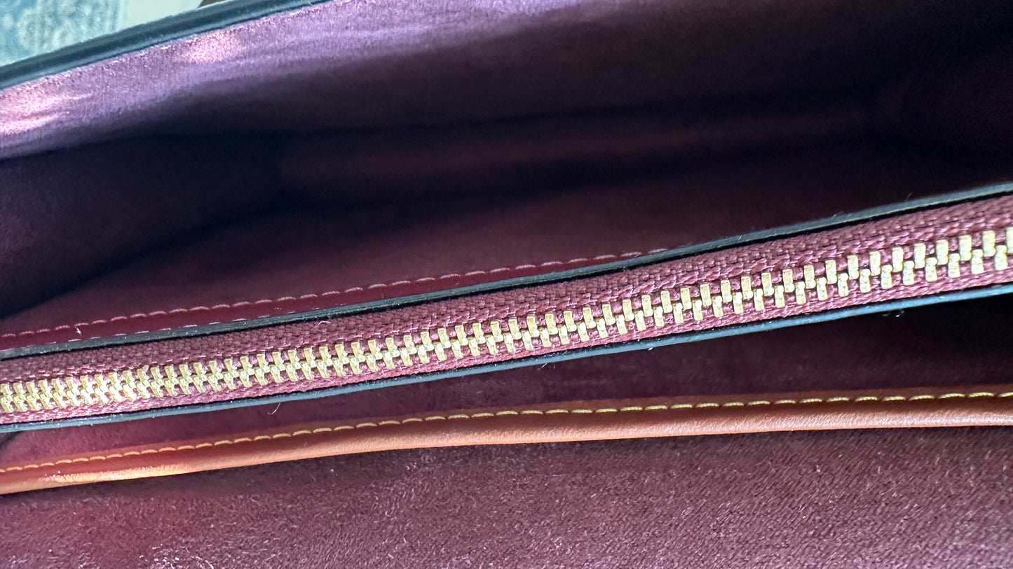 Coach Beat Saddle Bag – Amazon Green Leather with Brass Rivets