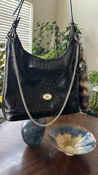 Dooney & Bourke Ostrich Leather Hobo Shoulder Bag – Upcrafted