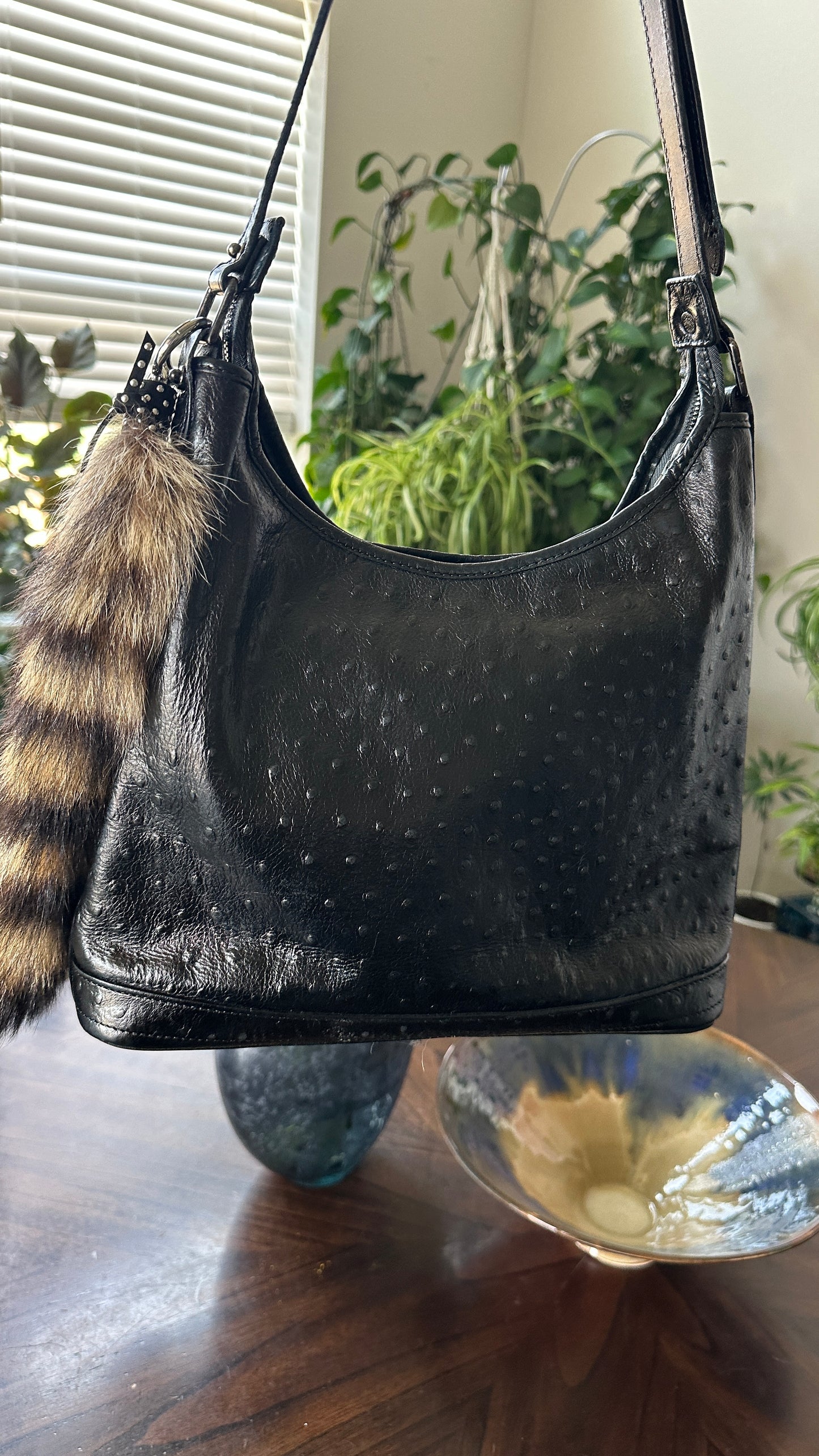 Dooney & Bourke Ostrich Leather Hobo Shoulder Bag – Upcrafted