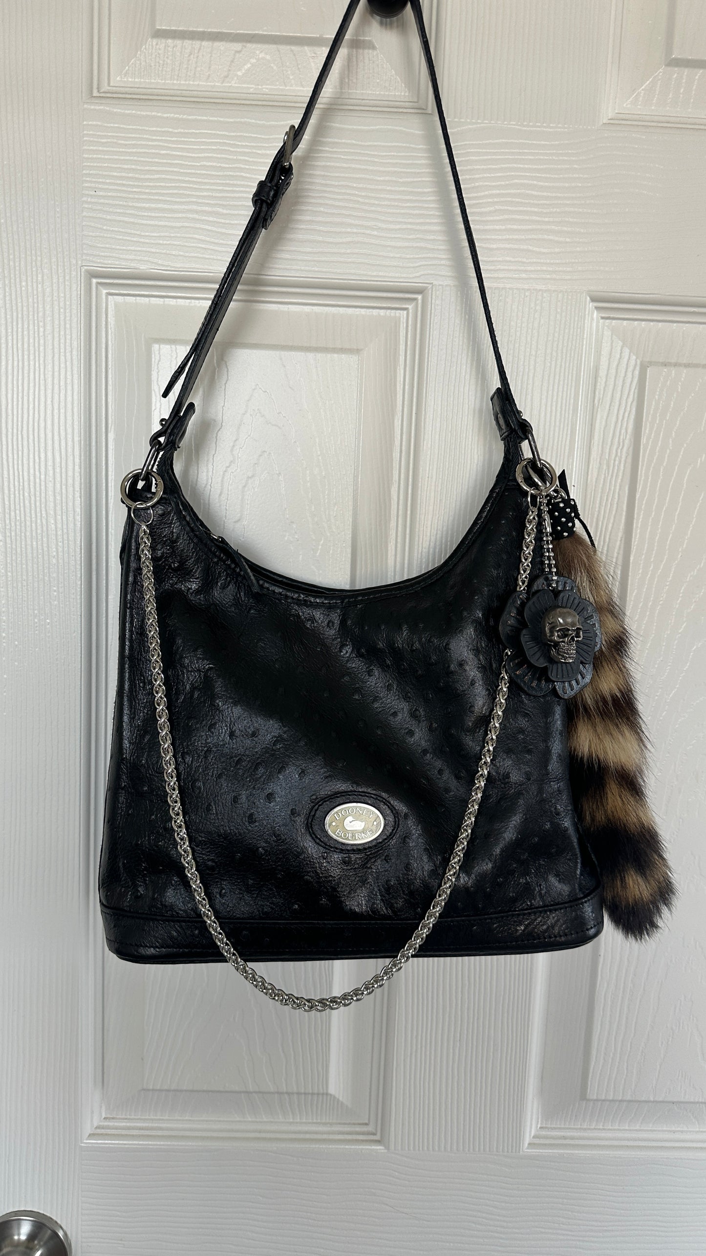 Dooney & Bourke Ostrich Leather Hobo Shoulder Bag – Upcrafted