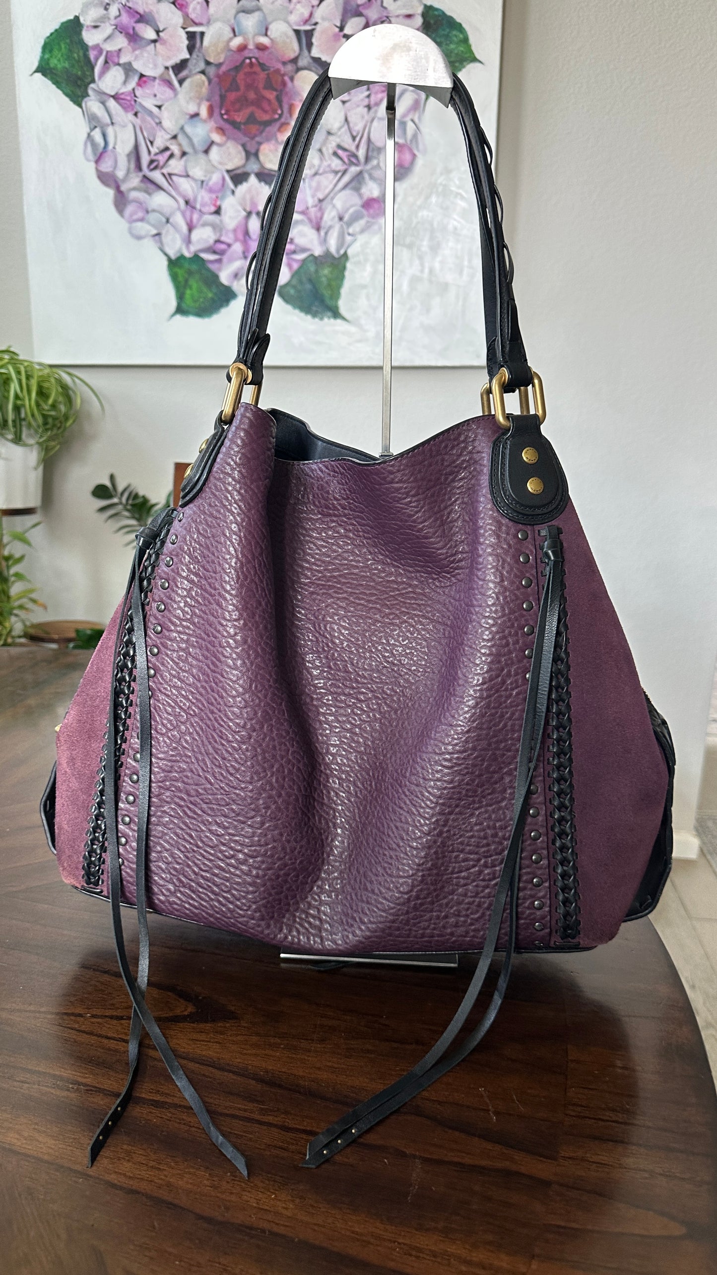 Coach Plum Edie 42 with Rivets- Pre-Loved