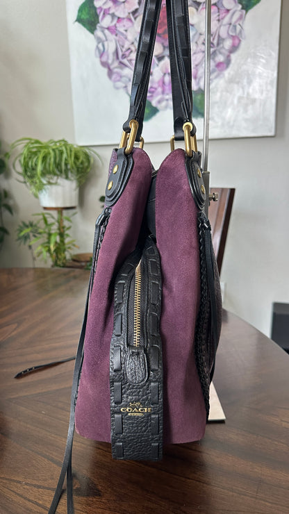 Coach Plum Edie 42 with Rivets- Pre-Loved