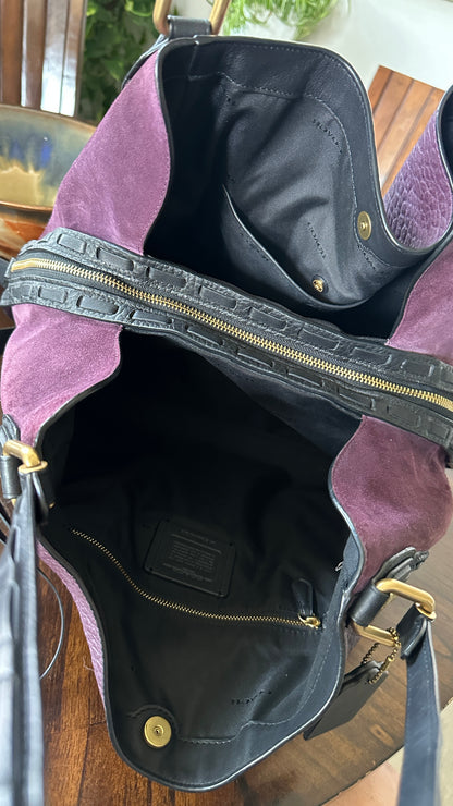 Coach Plum Edie 42 with Rivets- Pre-Loved