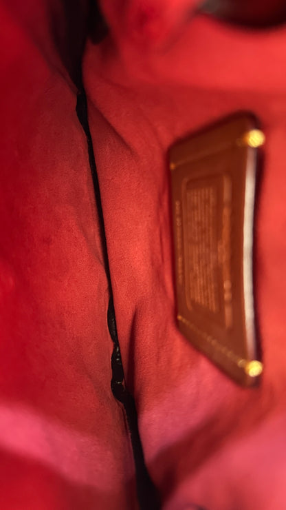 Coach Leather Brown Pyramid Rivets Fringe handbag- Upcrafted