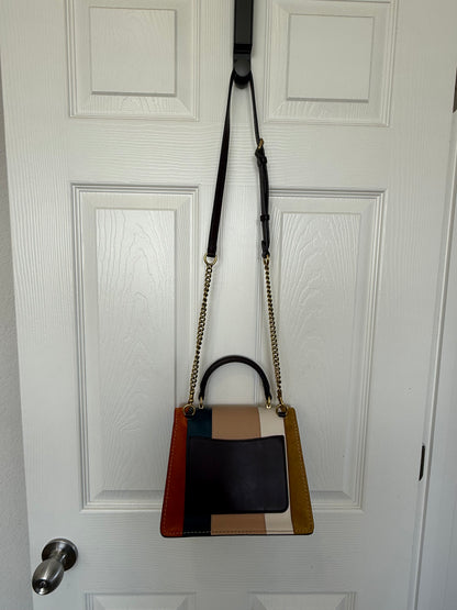 Coach Parker Colorblock Stripe Leather Satchel / Crossbody- Pre-loved