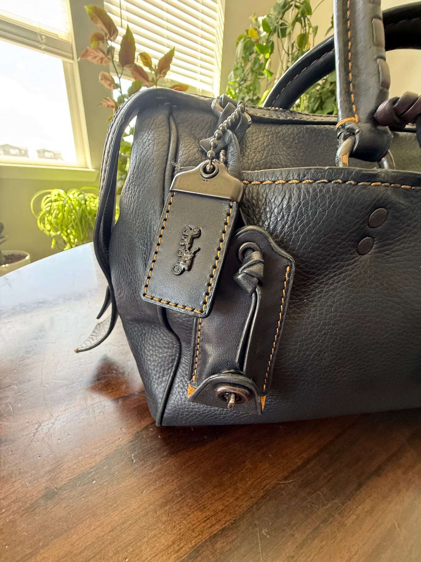 Coach Rogue Satchel 1941 – Black Glove-tanned Pebble Leather Pre-loved
