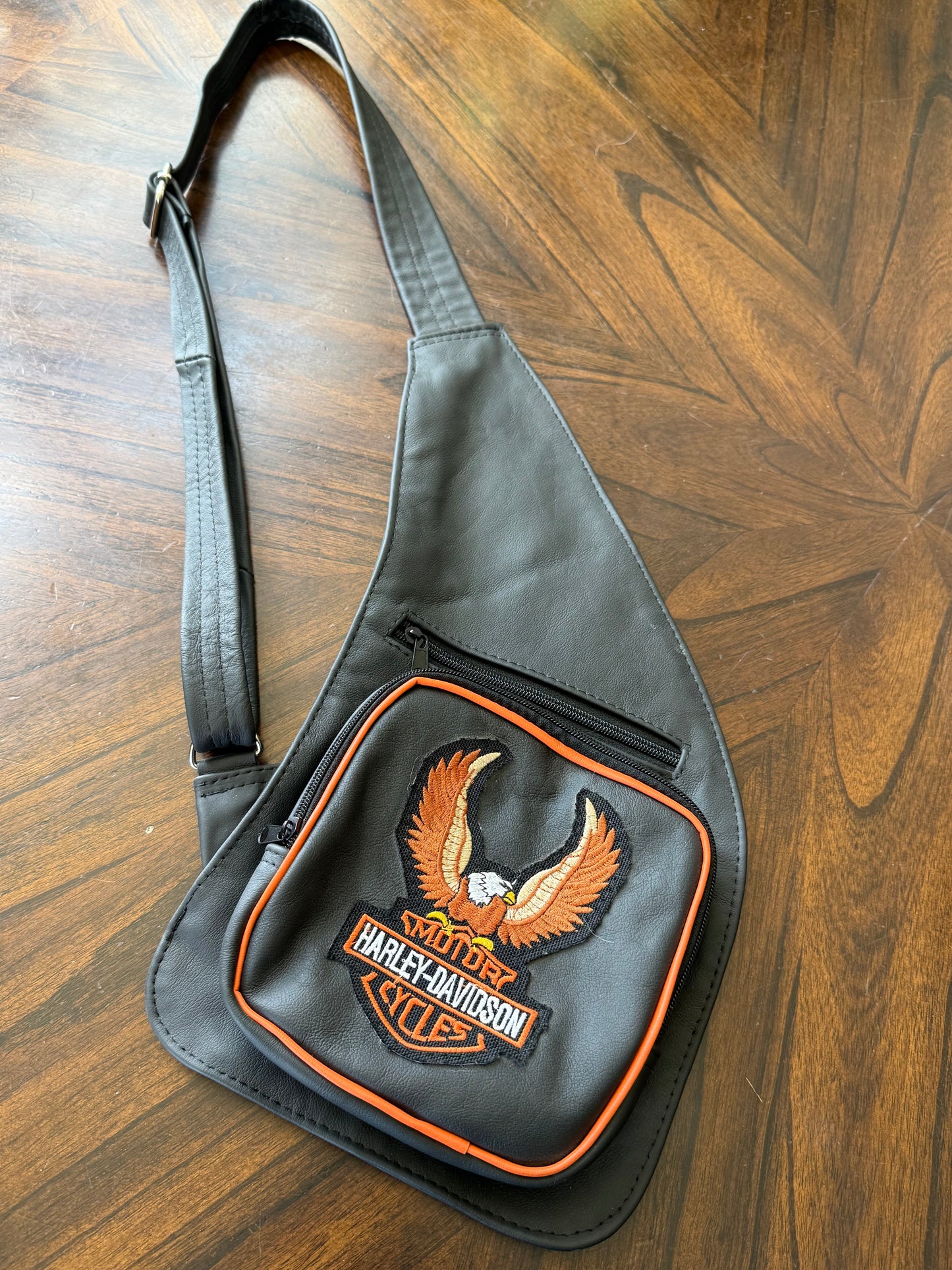 Harley Davidson Patch Sling Bag Black