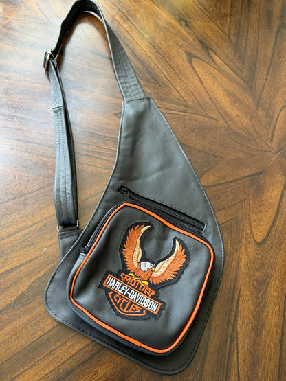 Harley Davidson Patch Sling Bag Black