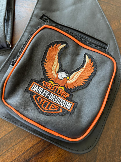 Harley Davidson Patch Sling Bag Black