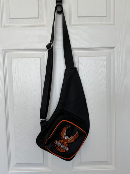 Harley Davidson Patch Sling Bag Black